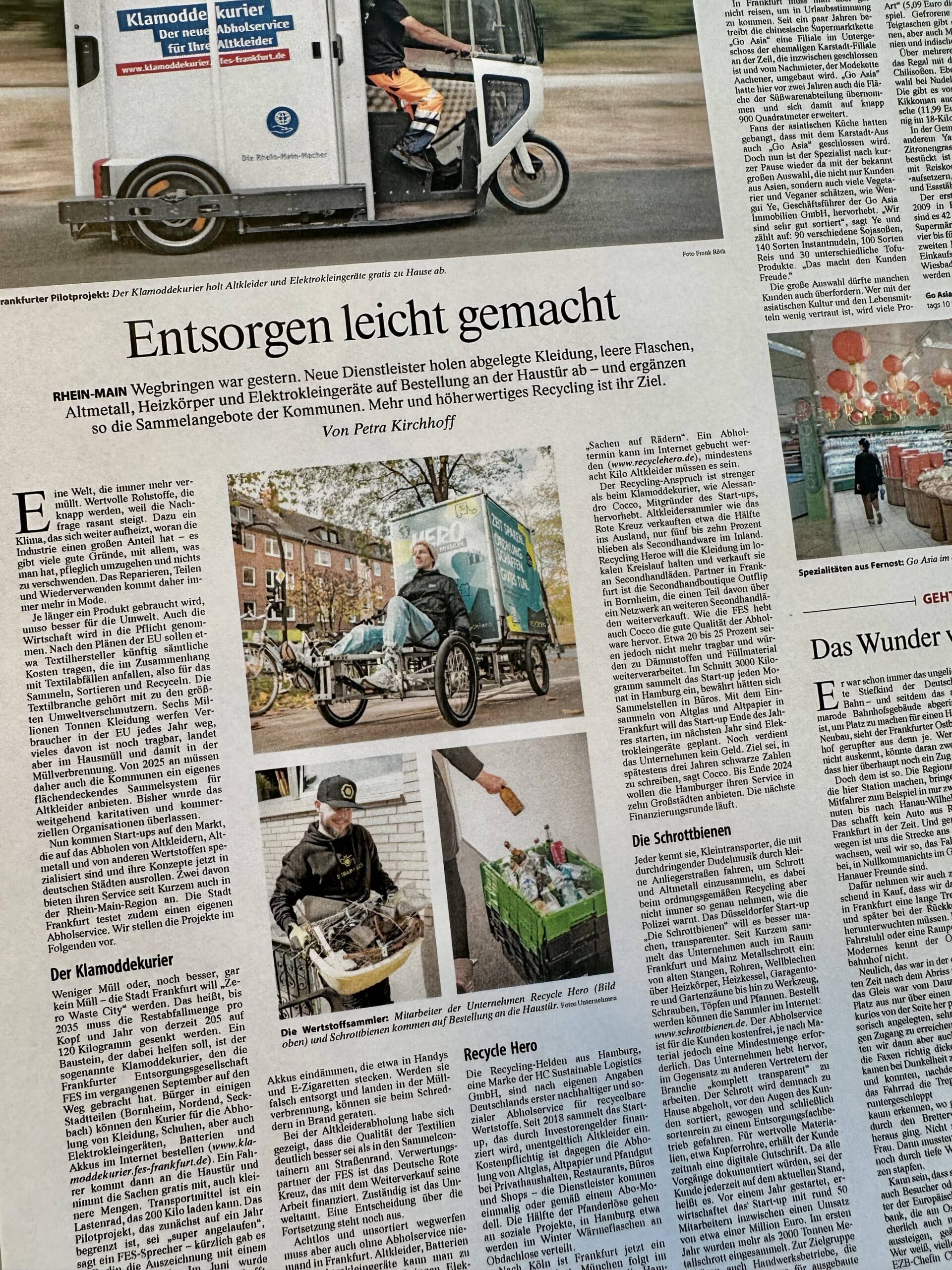 Die FAZ informiert: SchrottBienen helfen beim Recycling